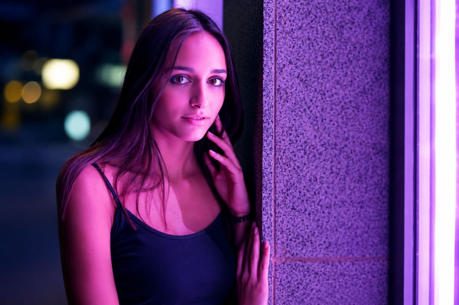 Retrato nocturno de mujer