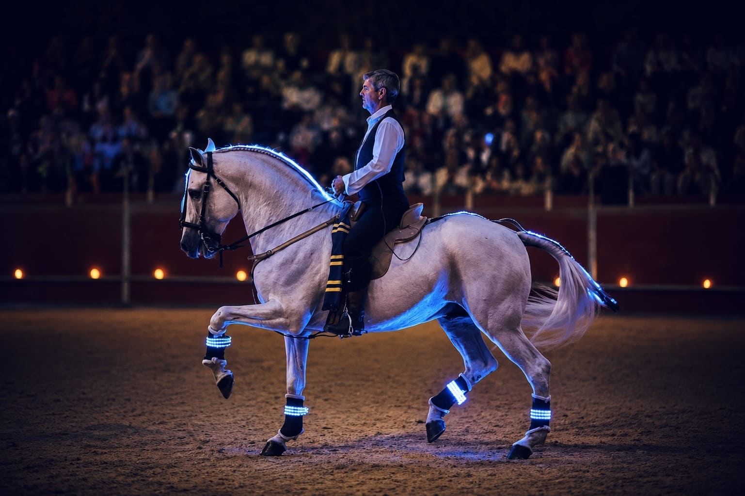Espectáculo de baile equestre nocturno